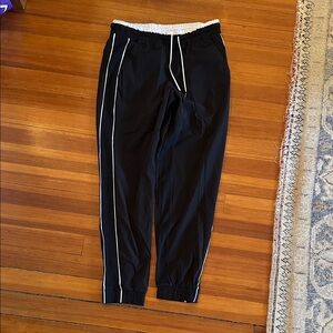 Athleta Black Joggers with White Trim